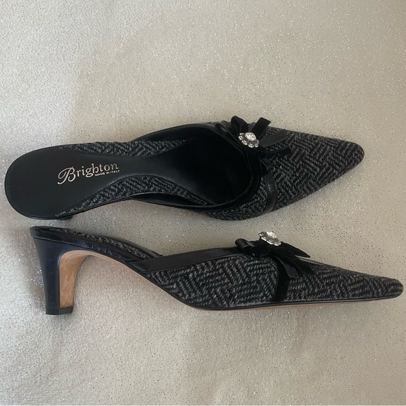 y2k Brighton Tweed Embellished Kitten Heel Mules ✨ - Picture 4 of 10